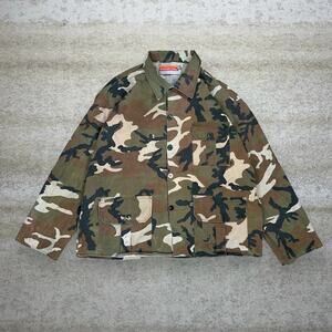 Vintage 80s Winchester Hunting Camo Jacket Mens XL Light Weight Button Up